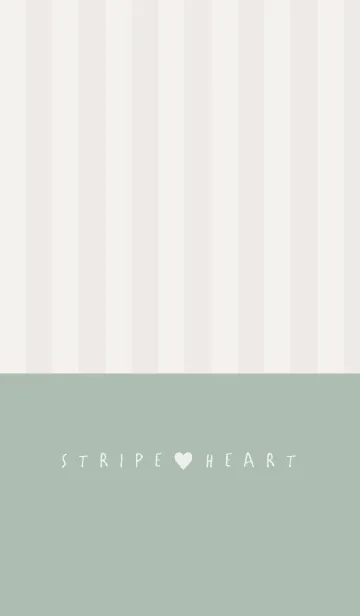 [LINE着せ替え] STRIPE＆HEART NATURAL GREENの画像1