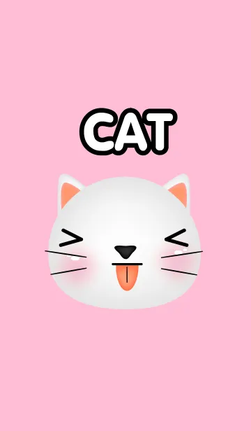 [LINE着せ替え] Simple Emotions Face White Cat Theme(jp)の画像1