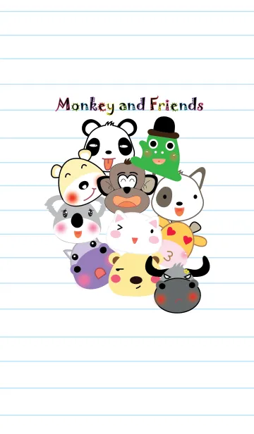 [LINE着せ替え] Monkey and friends (JP)の画像1