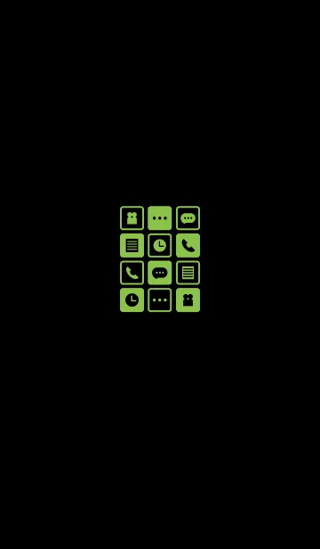 [LINE着せ替え] Icon -black and light green-の画像1