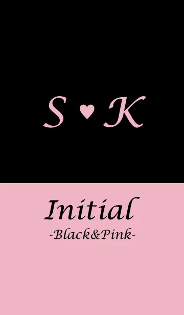 [LINE着せ替え] Initial "S＆K" -Black＆Pink-の画像1