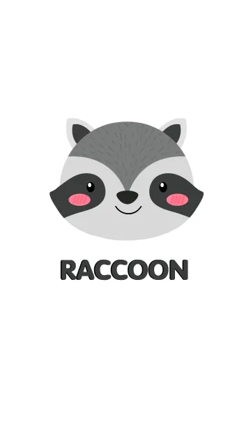 [LINE着せ替え] Simple Cute Face Raccoon Theme(jp)の画像1