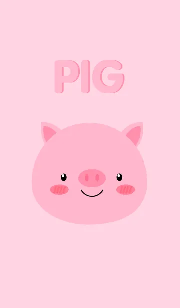 [LINE着せ替え] Simple Cute Face Pig Theme(jp)の画像1