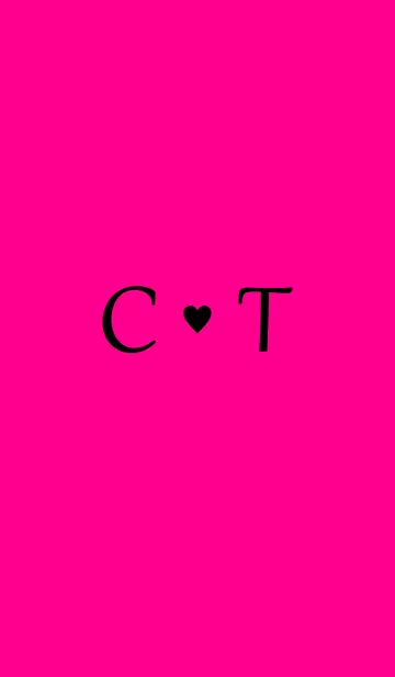 [LINE着せ替え] Initial "C ＆ T" Vivid pink ＆ black.の画像1