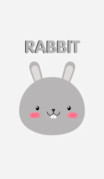 [LINE着せ替え] Simple Cute Face Gray Rabbit Theme(jp)の画像1