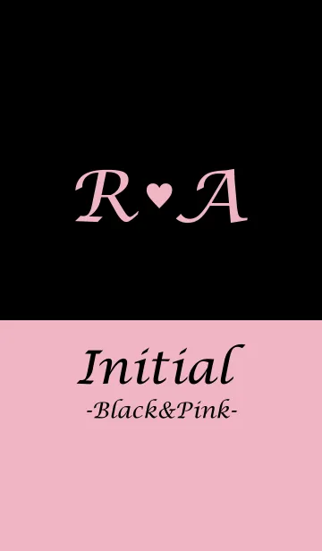 [LINE着せ替え] Initial "R＆A" -Black＆Pink-の画像1