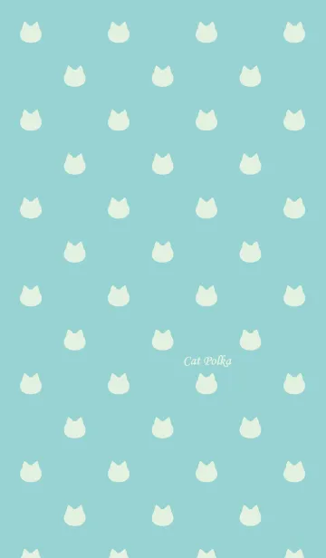 [LINE着せ替え] Cat Polka[Bluegreen]の画像1