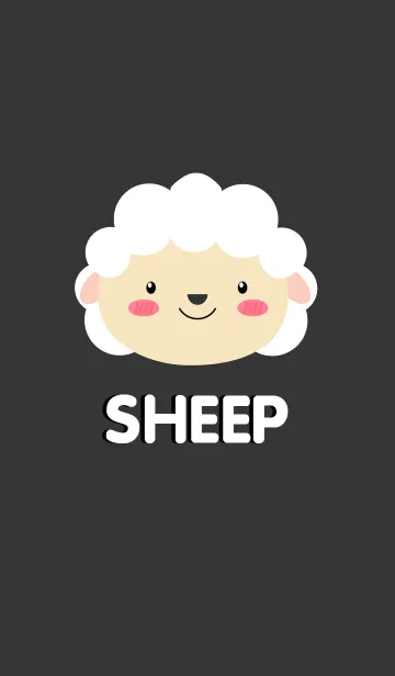 [LINE着せ替え] Simple Cute Face White Sheep Theme(jp)の画像1