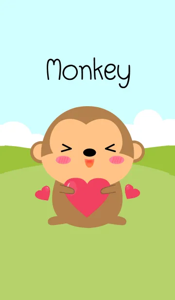 [LINE着せ替え] I Love Cute Monkey Theme(jp)の画像1