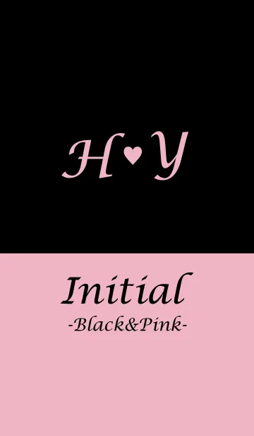 [LINE着せ替え] Initial "H＆Y" -Black＆Pink-の画像1