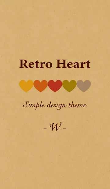 [LINE着せ替え] Kraft Retro Heart『W』の画像1