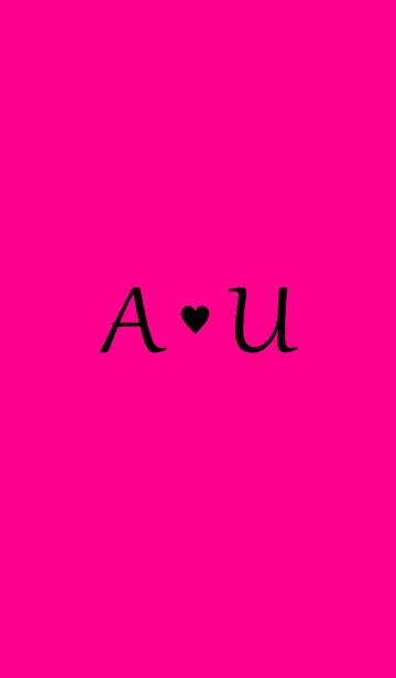 [LINE着せ替え] Initial "A ＆ U" Vivid pink ＆ black.の画像1