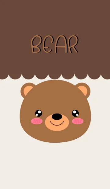 [LINE着せ替え] Simple Lovely Brown Bear Theme Vr.2(jp)の画像1