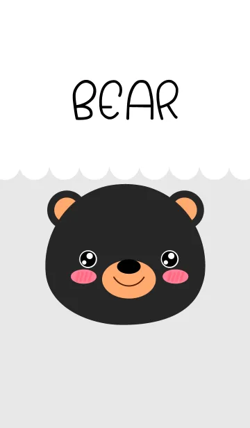 [LINE着せ替え] Simple Lovely Black Bear Theme (jp)の画像1