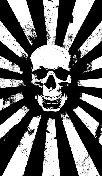 [LINE着せ替え] Skull - White ＆ Black - Burstの画像1