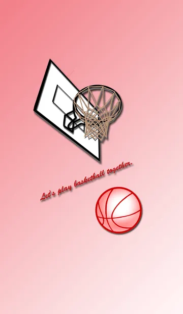 [LINE着せ替え] Let's play basketball together.red.の画像1