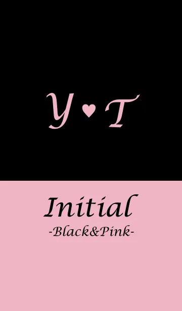 [LINE着せ替え] Initial "Y＆T" -Black＆Pink-の画像1