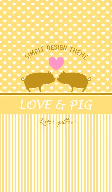 [LINE着せ替え] Love ＆ Pig "Retro yellow"の画像1