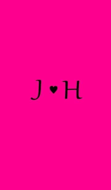 [LINE着せ替え] Initial "J ＆ H" Vivid pink ＆ black.の画像1