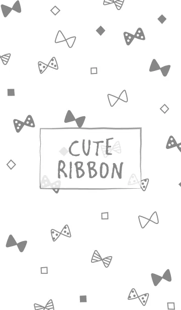 [LINE着せ替え] - CUTE RIBBON GRAY -の画像1