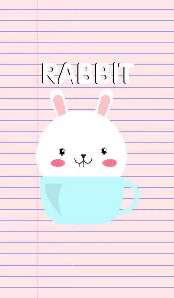 [LINE着せ替え] Simple Cute White Rabbit Theme Vr.2 (jp)の画像1