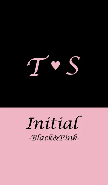 [LINE着せ替え] Initial "T＆S" -Black＆Pink-の画像1