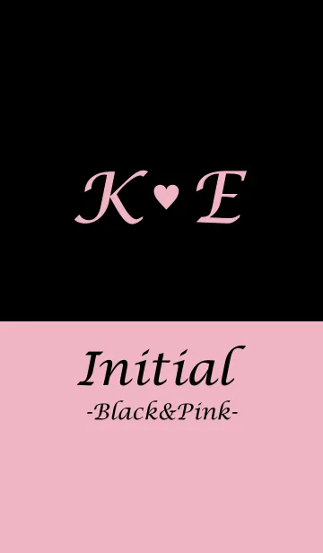 [LINE着せ替え] Initial "K＆E" -Black＆Pink-の画像1