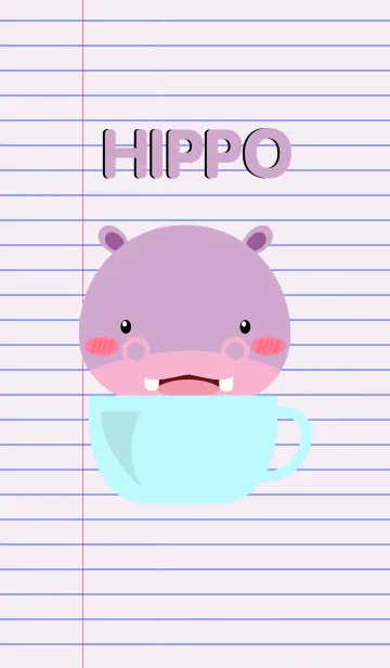 [LINE着せ替え] Simple Cute Hippo Theme Vr.2(jp)の画像1