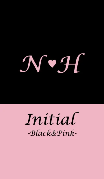 [LINE着せ替え] Initial "N＆H" -Black＆Pink-の画像1