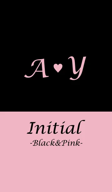 [LINE着せ替え] Initial "A＆Y" -Black＆Pink-の画像1