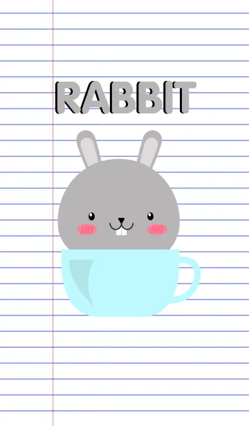 [LINE着せ替え] Simple Cute Gray Rabbit Theme Vr.2(jp)の画像1