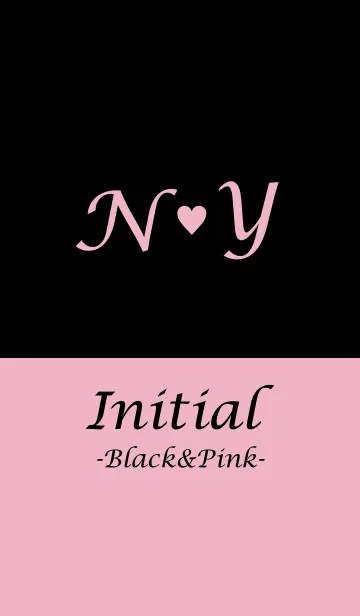 [LINE着せ替え] Initial "N＆Y" -Black＆Pink-の画像1