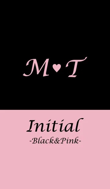 [LINE着せ替え] Initial "M＆T" -Black＆Pink-の画像1