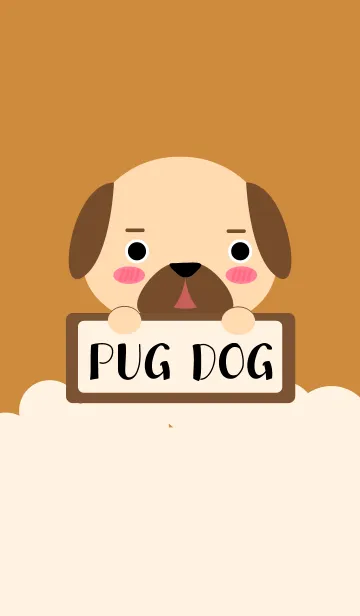 [LINE着せ替え] Simple Cute Love Pug Dog Theme(jp)の画像1