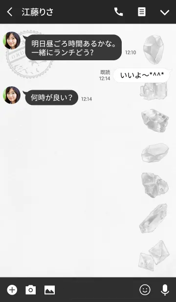 [LINE着せ替え] 大人の鉱石標本箱ー白黒ーの画像3