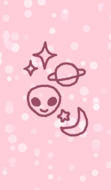 [LINE着せ替え] 手描き宇宙(ピンク)の画像1