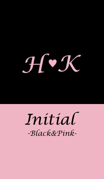 [LINE着せ替え] Initial "H＆K" -Black＆Pink-の画像1