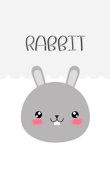 [LINE着せ替え] Simple Lovely Gray Rabbit Theme (jp)の画像1