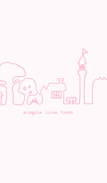 [LINE着せ替え] simple line town -pink-の画像1