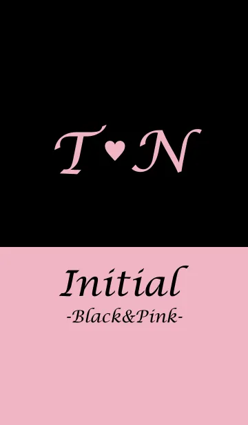 [LINE着せ替え] Initial "T＆N" -Black＆Pink-の画像1