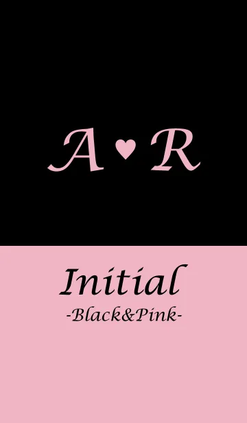 [LINE着せ替え] Initial "A＆R" -Black＆Pink-の画像1