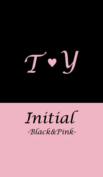 [LINE着せ替え] Initial "T＆Y" -Black＆Pink-の画像1