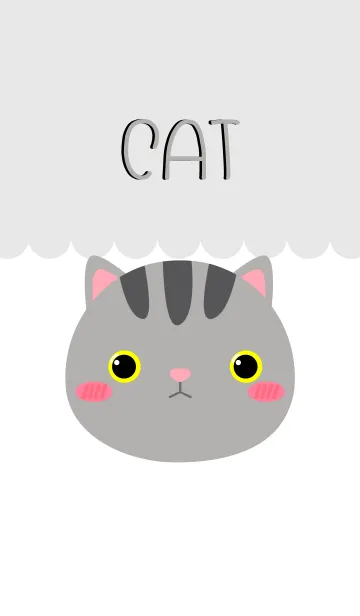 [LINE着せ替え] Simple Lovely Gray Cat Theme (jp)の画像1