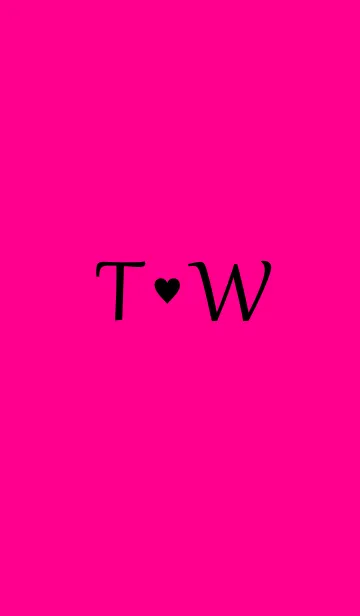 [LINE着せ替え] Initial "T ＆ W" Vivid pink ＆ black.の画像1