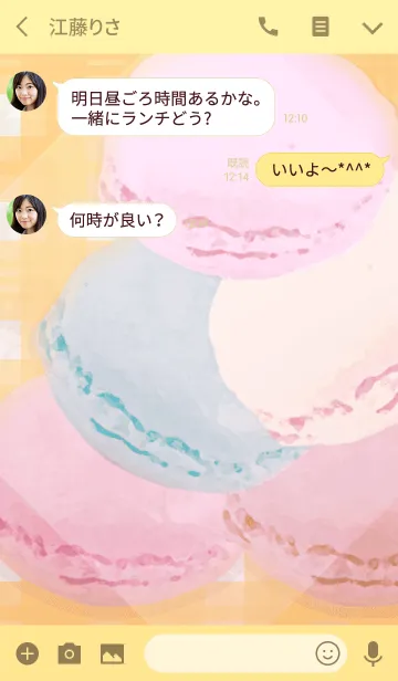 [LINE着せ替え] マドラスチェック マカロンの画像3