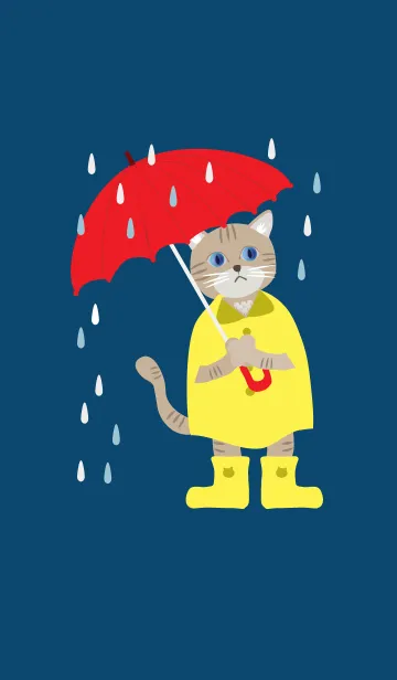 [LINE着せ替え] 猫と雨の日の画像1