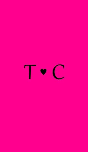 [LINE着せ替え] Initial "T ＆ C" Vivid pink ＆ black.の画像1