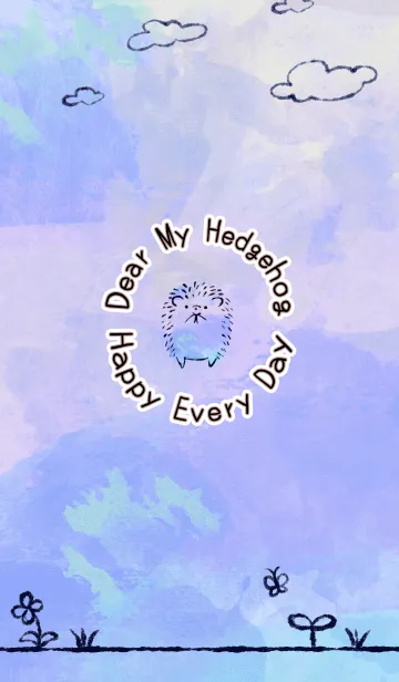 [LINE着せ替え] Dear My Hedgehog (purple)の画像1