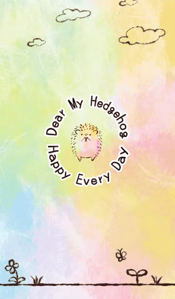 [LINE着せ替え] Dear My Hedgehog (rainbow)の画像1