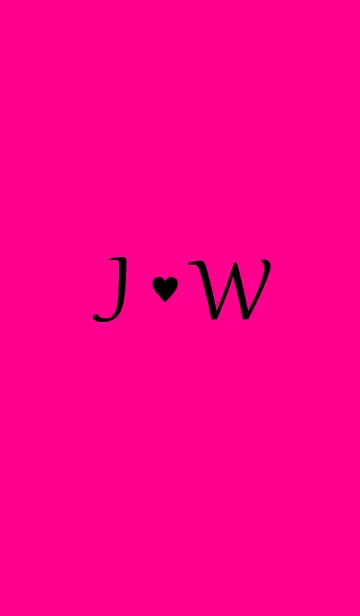 [LINE着せ替え] Initial "J ＆ W" Vivid pink ＆ black.の画像1